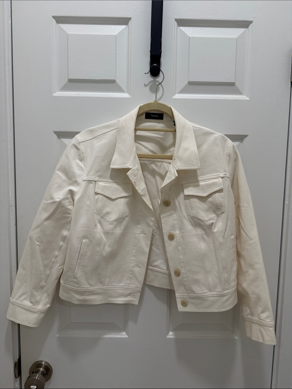 Theory Cream Denim-Style Women's Jacket